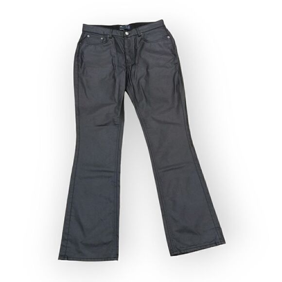 NWT ASOS DESIGN black high waist leather like coated jeans size 32/36 tall - Picture 8 of 12